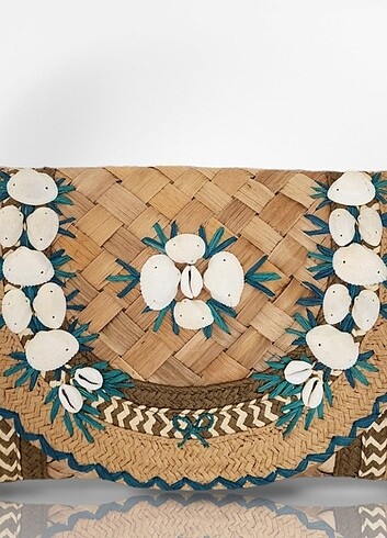 Beden camel Renk ANYA HİNDMARCH Straw Clutch
