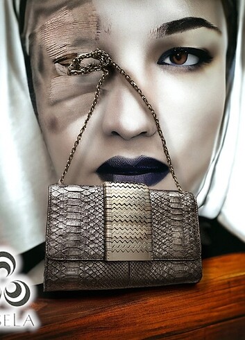 MISELA Phyton Silver Shoulder Bag