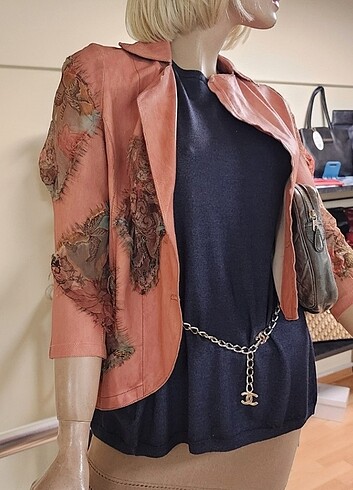 Harvey Nichols COLLECTİON PRİVEE Leather & Silk Jacket