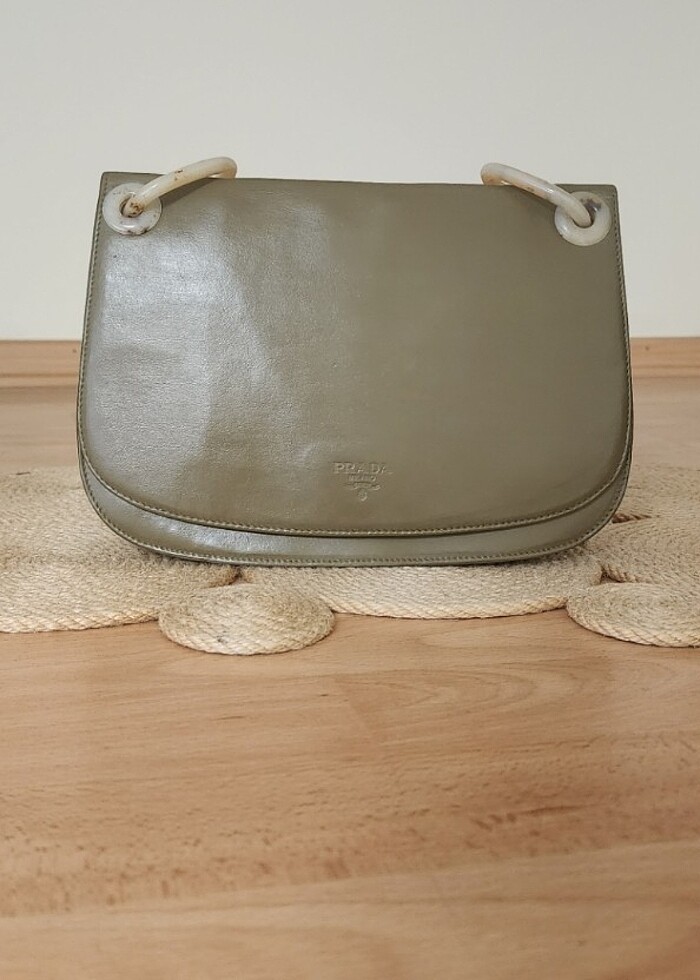 PRADA Leather Baguette Bag - Görsel 2