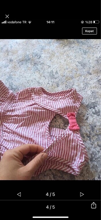 1 Yaş Beden kırmızı Renk Kız bebek tulum