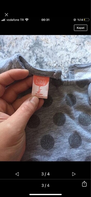 18-24 Ay Beden Kız bebek elbise