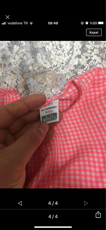 24-36 Ay Beden pembe Renk Kız çocuk elbise
