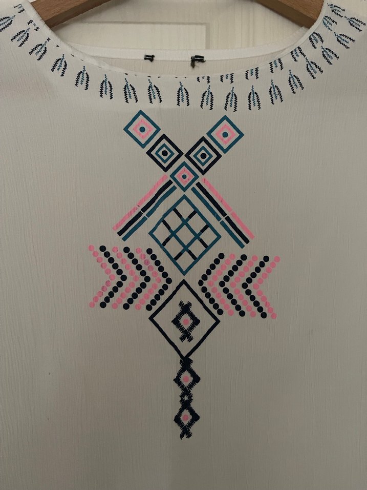 Nakışlı Bohem Kadın Bluz - Görsel 4