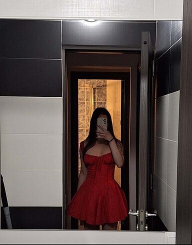 34 Beden kırmızı Renk Shein kırmızı elbise