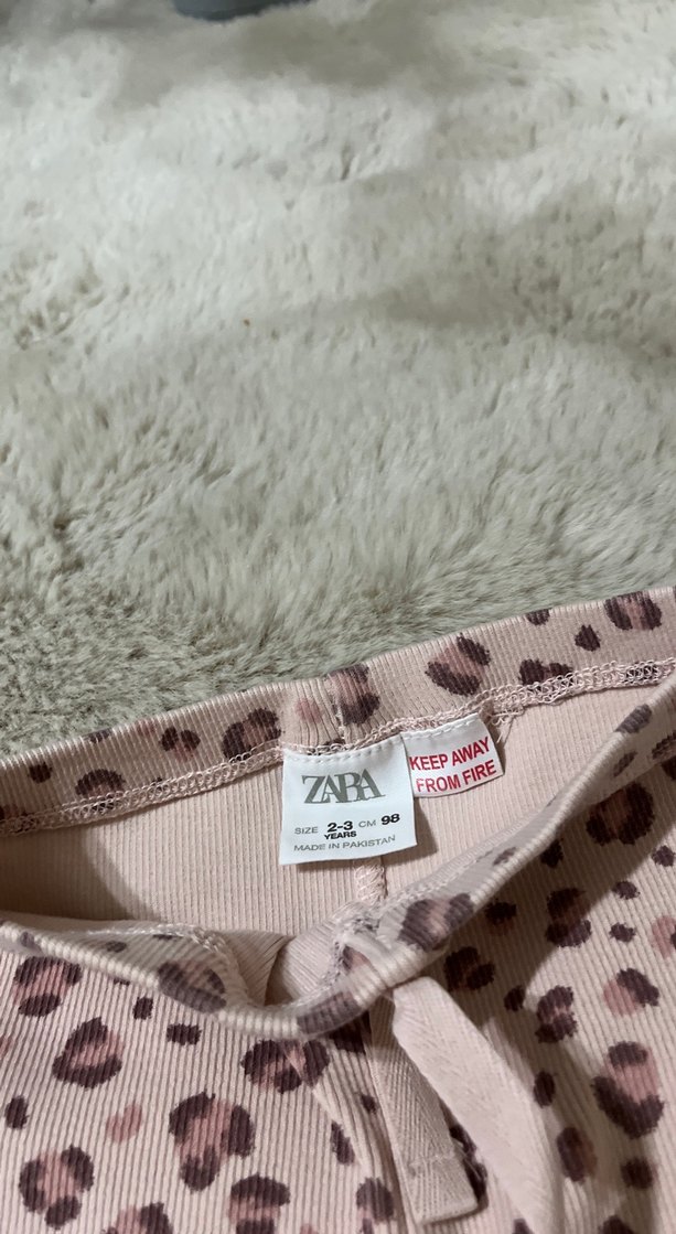 Dantel Detaylı Leopar Desenli Kız Tayt - Görsel 2