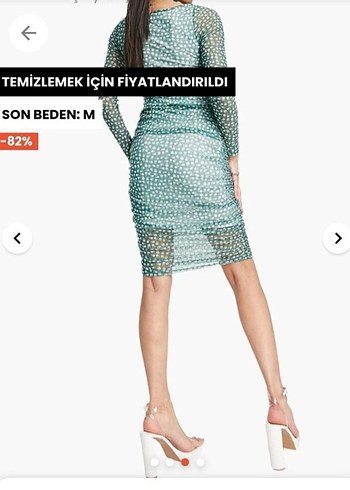 Monki marka ihraç esnek tül elbise - Görsel 4