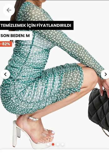 Monki marka ihraç esnek tül elbise - Görsel 3