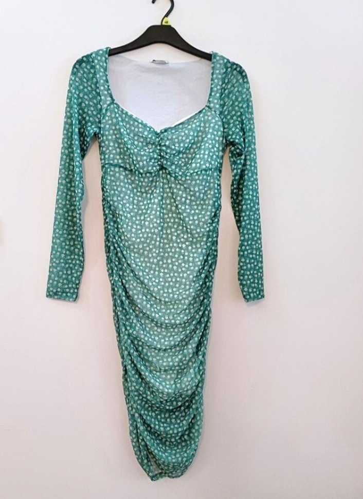 Monki marka ihraç esnek tül elbise - Görsel 5