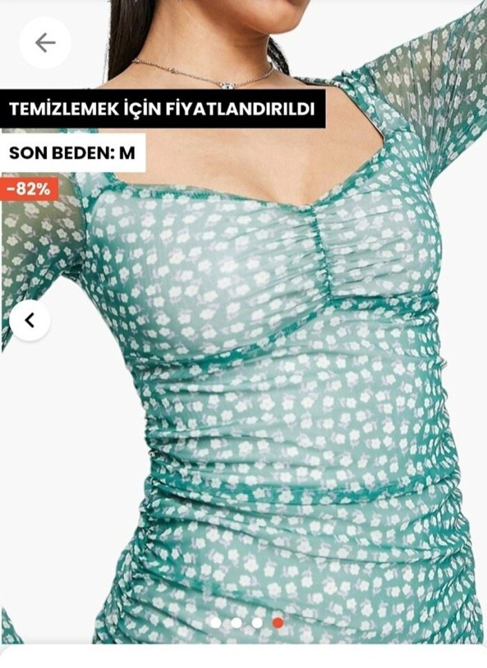 Monki marka ihraç esnek tül elbise - Görsel 2