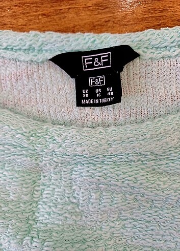 48 Beden turkuaz Renk F&F marka yumuşacık bluz