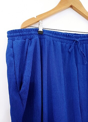 52 Beden mavi Renk MS Mode marka ihraç krinkıl pantalon 