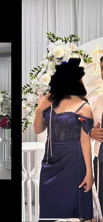 Diğer koyu mor abiye elbise