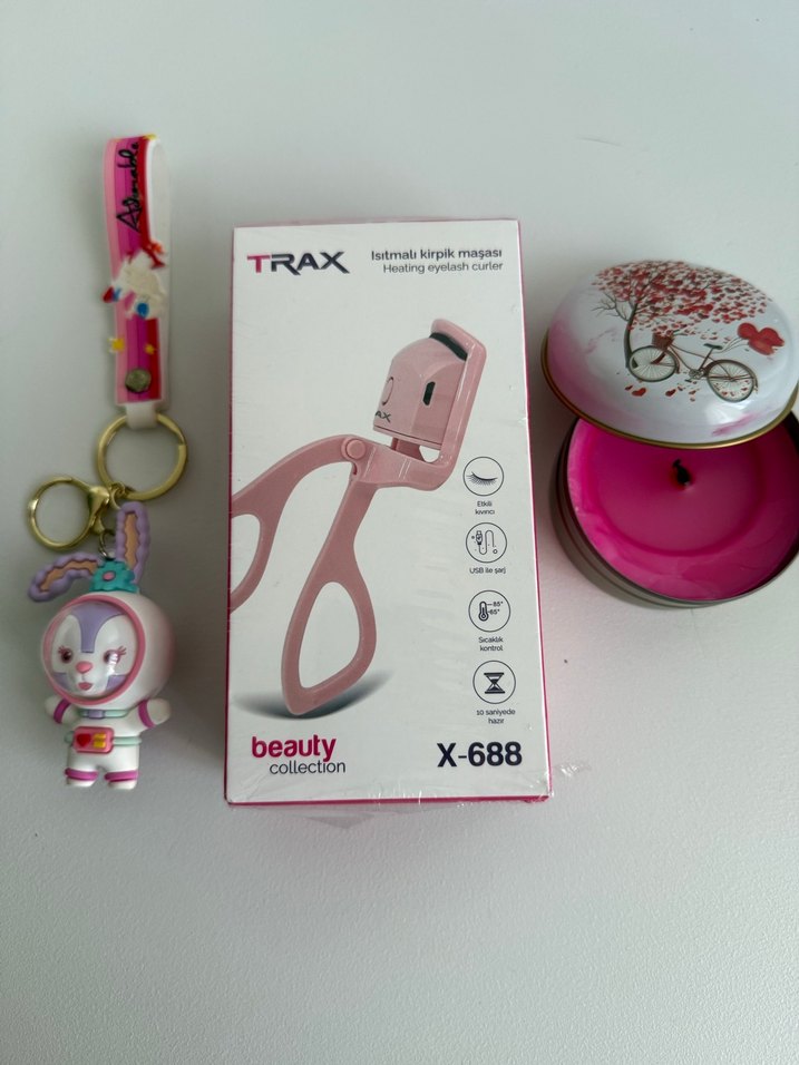 Pembe Isıtmalı Kirpik Maşası TRAX X-688 - Görsel 3