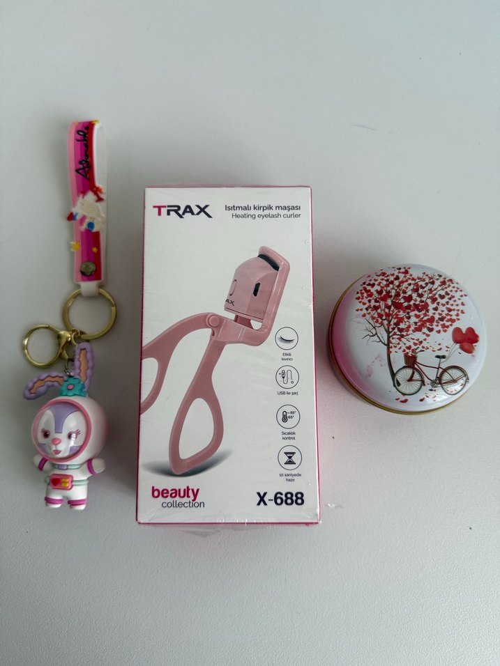 Pembe Isıtmalı Kirpik Maşası TRAX X-688 - Görsel 2