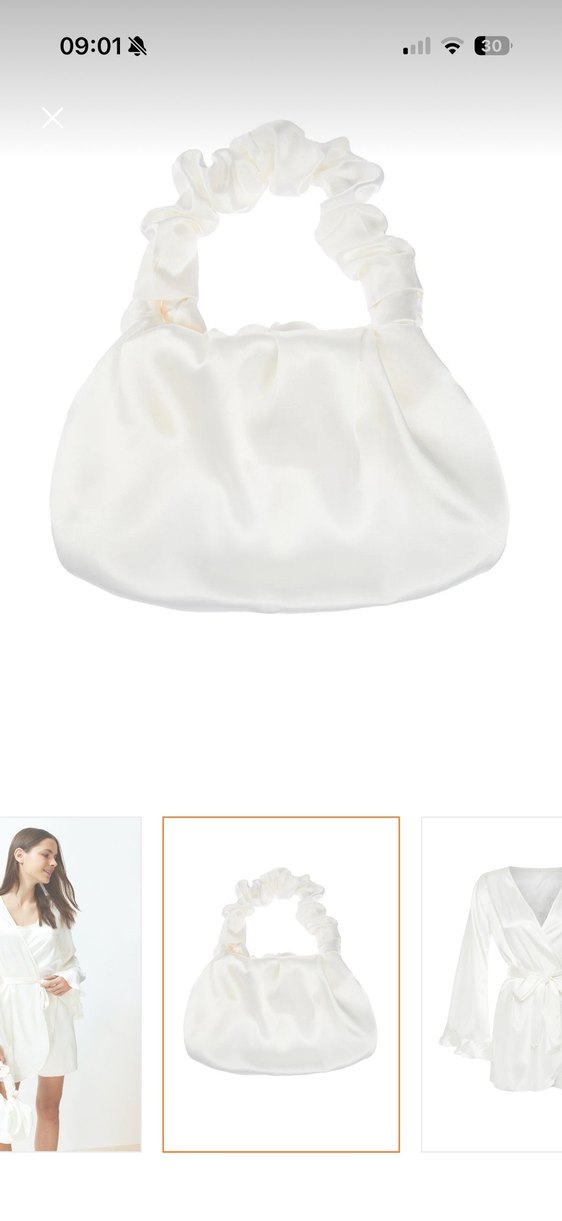 Nakışlı Beyaz Mini Kadın Sabahlık - Görsel 4