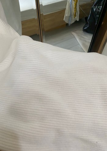 m Beden Düğmeli Beyaz Kolsuz Uzun Triko Elbise