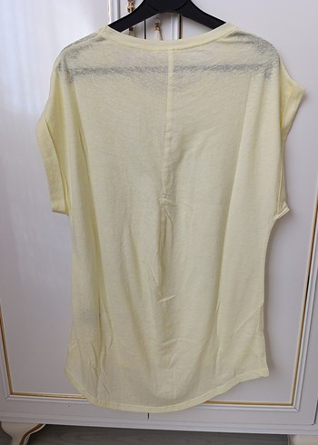 Sarı Kısa Kollu Salaş Tişört - Görsel 5