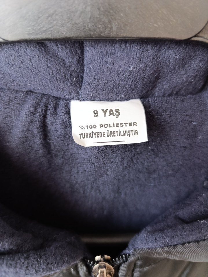 Siyah Fermuarlı unisex Çocuk Mont - Görsel 3