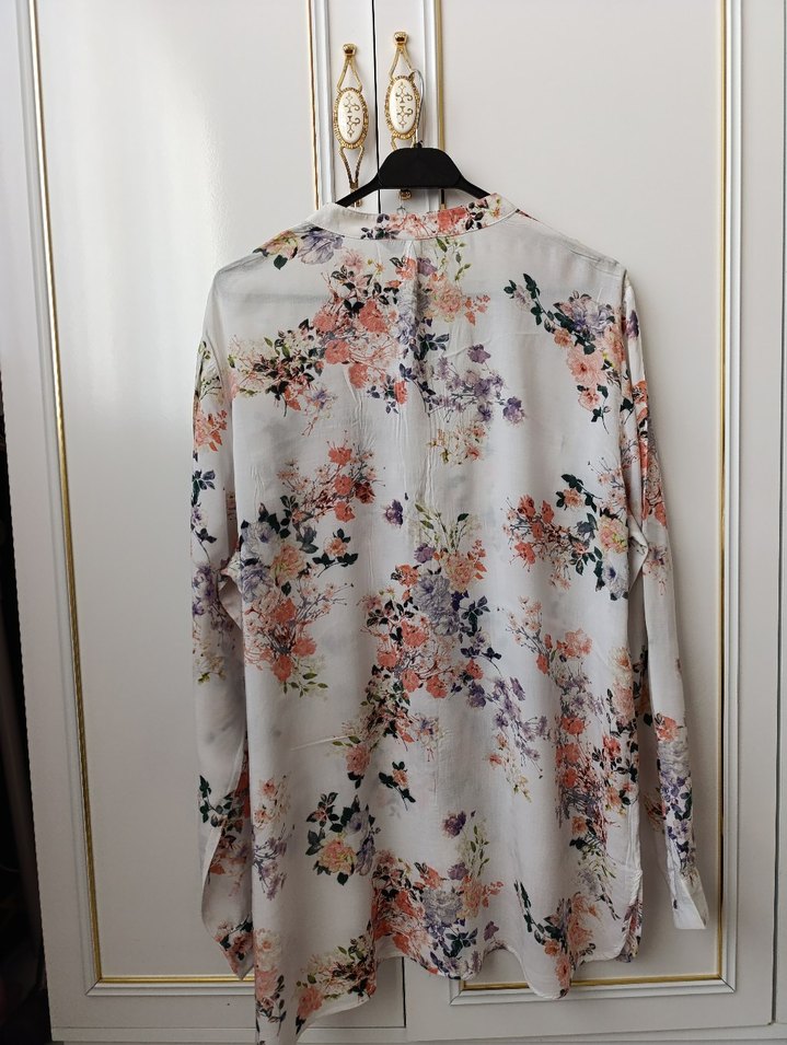 Çiçek Desenli Uzun Kollu Gömlek - Görsel 5