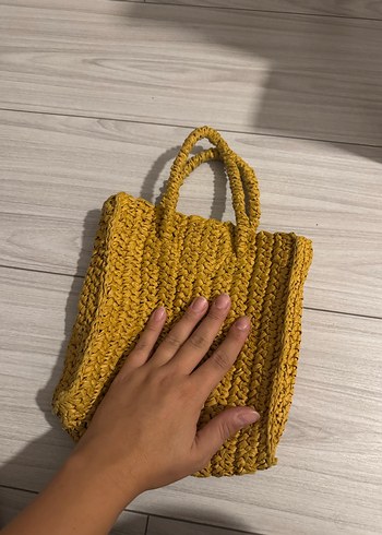 Stradivarius Sarı Örgü Kadın Çanta
