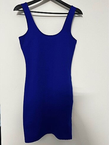 H&M Mavi Askılı Mini Elbise