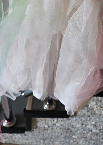4 Yaş Beden çeşitli Renk Kız Çocuk Çok Renkli Tül Unicorn Elbise