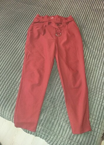 42 Beden Bordo rengi kumaş pantalon 