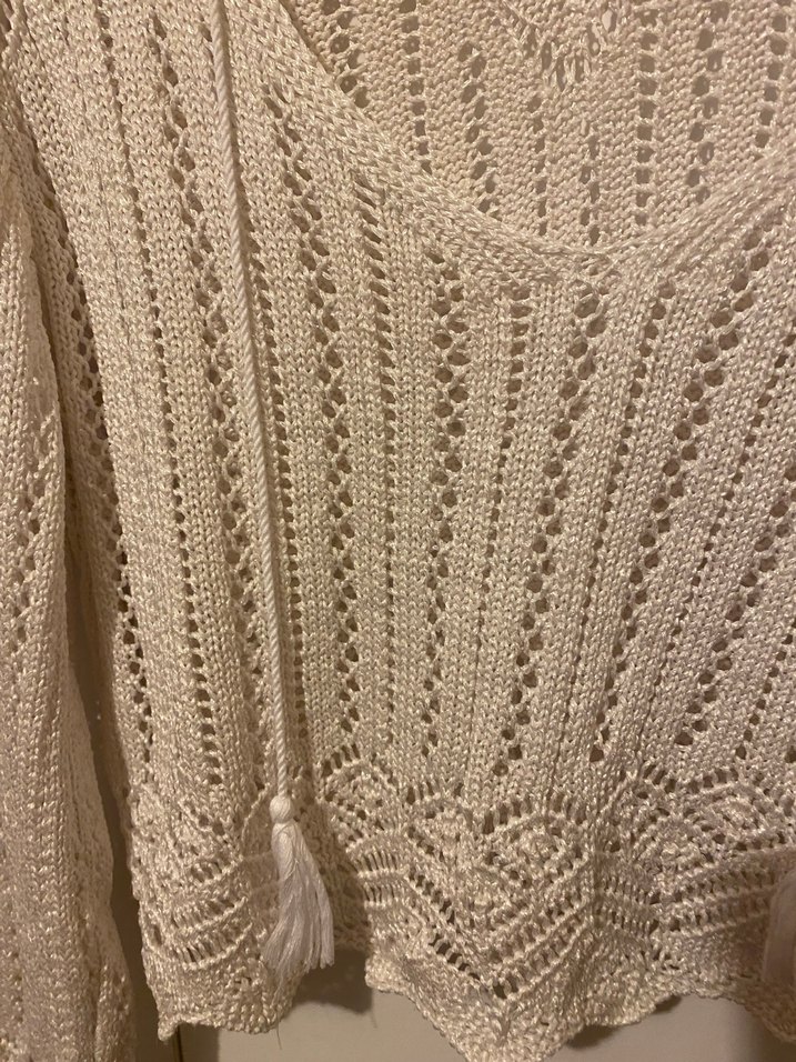 Bej Nakışlı Bohem Örgü Kadın Kazak - Görsel 3