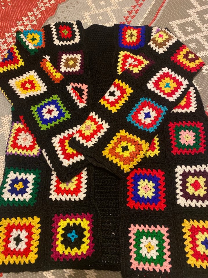 Renkli Bohem Örgü Hırka Kadın - Görsel 2