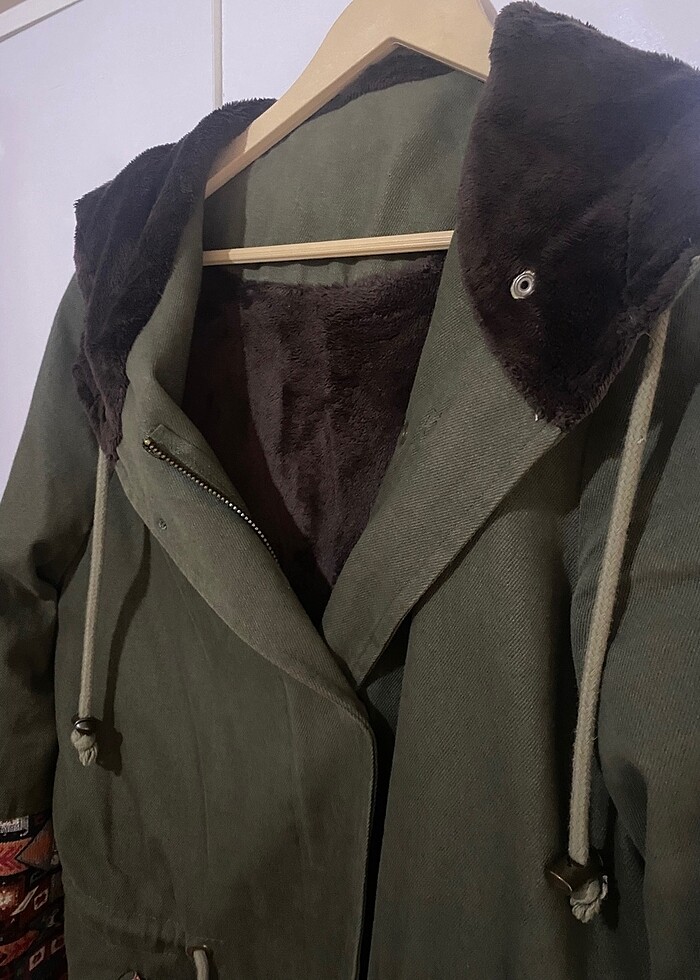 Etnik haki parka - Görsel 2