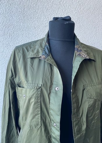 Zara Düğmeli Haki Kamuflaj Erkek Yağmurluk - Görsel 2