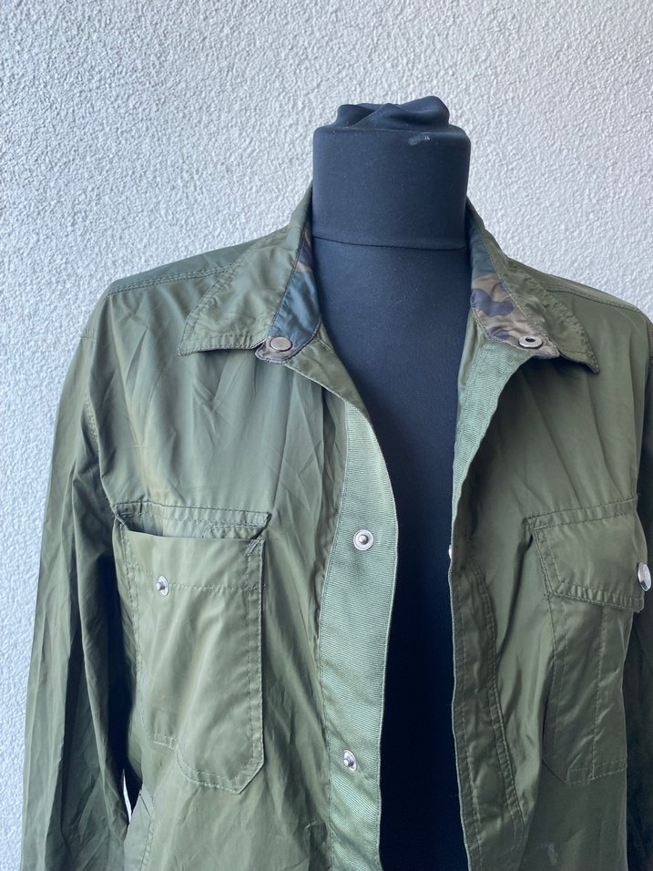 Zara Düğmeli Haki Kamuflaj Erkek Yağmurluk - Görsel 2