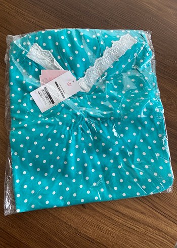 Suwen Turkuaz Puantiyeli Mini Kadın Pijama Takımı - Görsel 2