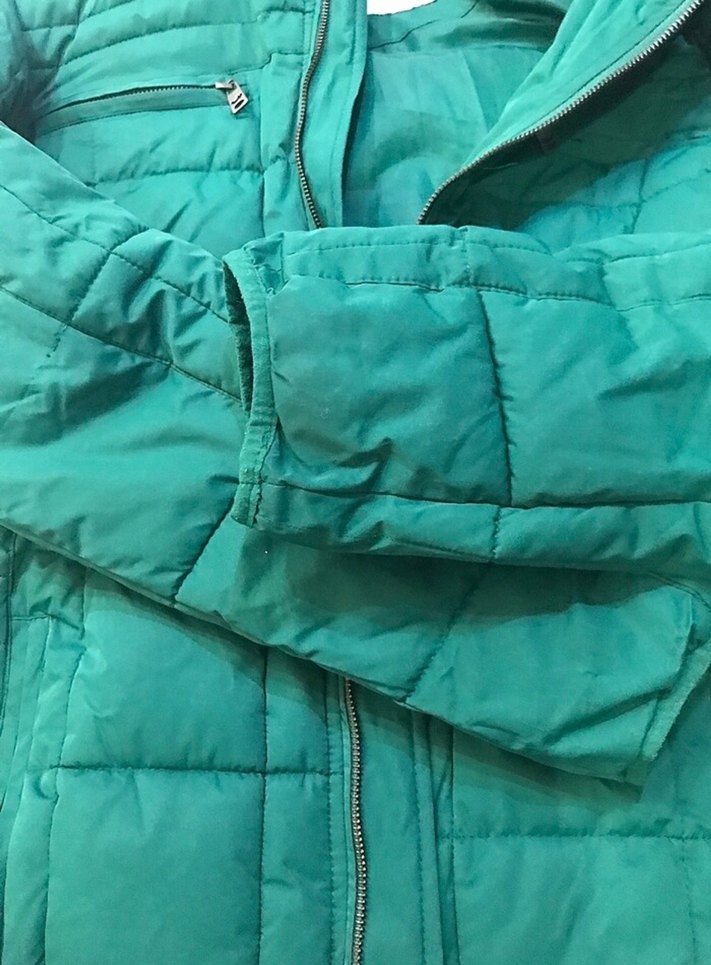 Kapüşonlu Yeşil Kadın Kış Montu - Görsel 3