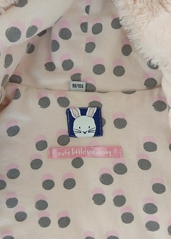 24-36 Ay Beden krem rengi peluş kız çocuk mont hırka