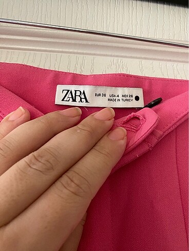 36 Beden pembe Renk Zara pantolon
