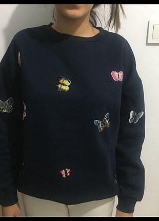 İşlemeli sweetshirt