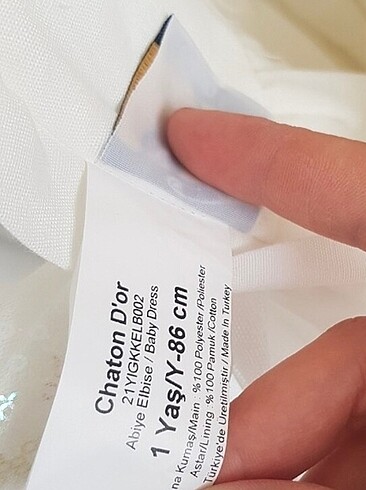 12-18 Ay Beden Beyaz kız bebek elbise