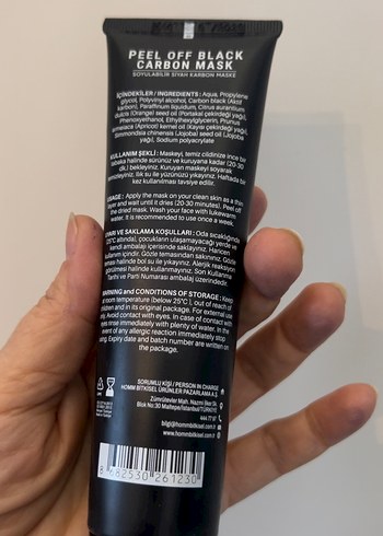 Homm Life Soyulabilir Siyah Karbon Maske 100ml - Görsel 3