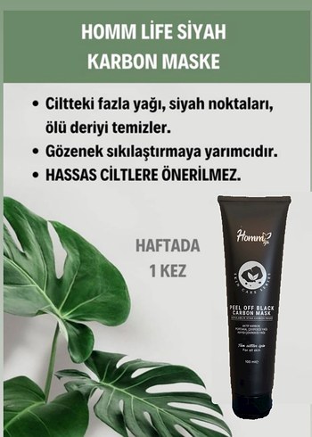 Homm Life Soyulabilir Siyah Karbon Maske 100ml - Görsel 4
