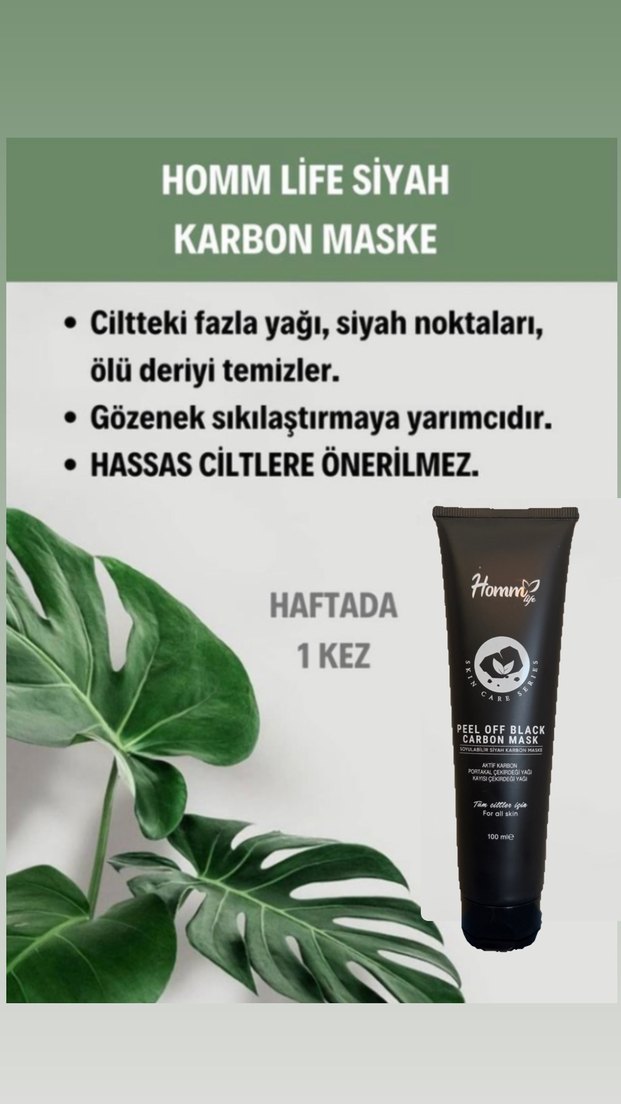 Homm Life Soyulabilir Siyah Karbon Maske 100ml - Görsel 4
