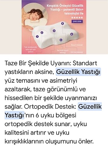 Beden beyaz Renk Güzellik Yastığı