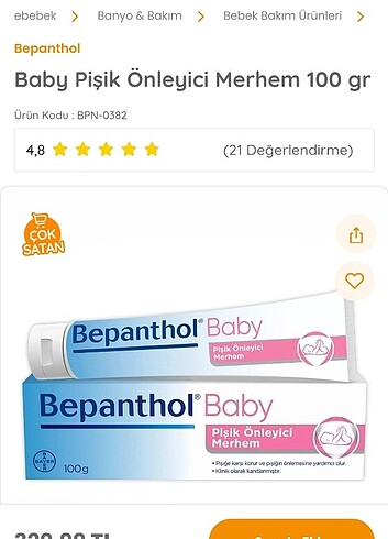  Beden Renk Bepanthol baby pişik önleyici merhem 