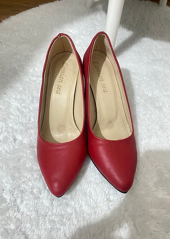 Klasik Kırmızı Stiletto Kadın Ayakkabı