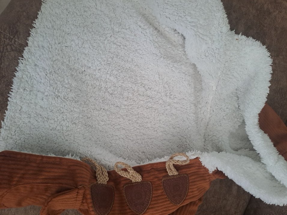 Kürklü Kahverengi Bebek Mont ve Pantolon Takımı - Görsel 3