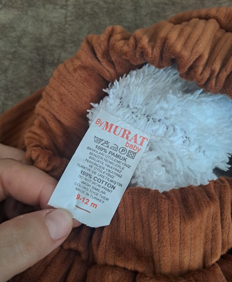 Kürklü Kahverengi Bebek Mont ve Pantolon Takımı - Görsel 2