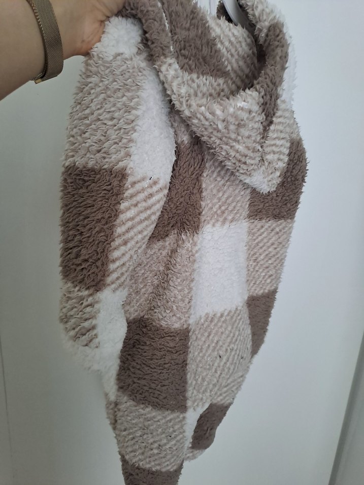 Kahverengi Ekose Kürklü Bebek Tulumu - Görsel 3