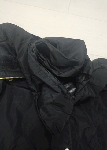 m Beden siyah Renk Düğmeli Siyah Kadın Ceket, Yüksek Yakalı