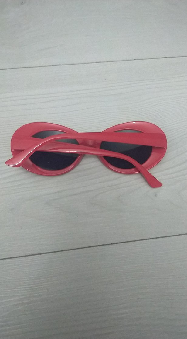 Kırmızı Retro Oval Kadın Güneş Gözlüğü - Görsel 2